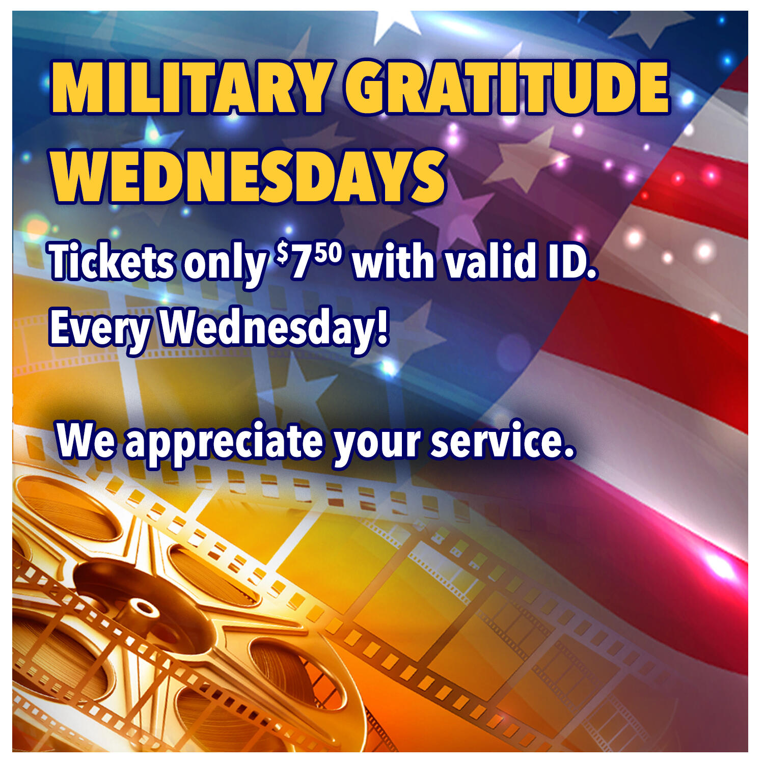Military Wednesday Ticket Pricing 