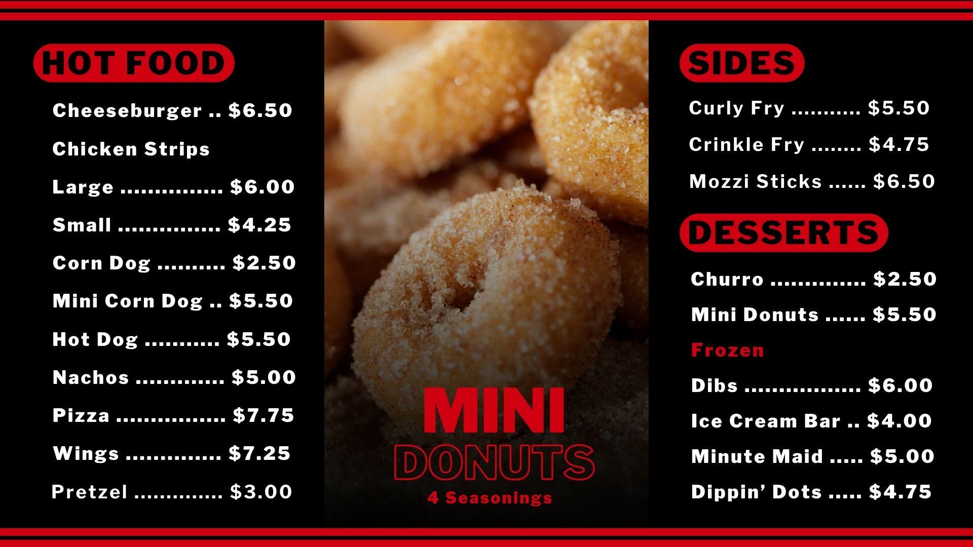 Concession menu 
